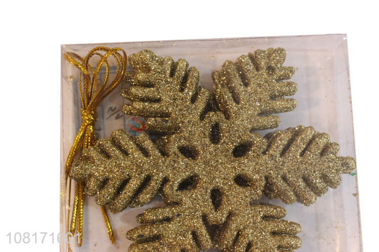 Hot selling glitter plastic Christmas snowflake hanging ornaments