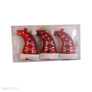 Low price Christmas hat shaped Christmas tree hanging ornaments