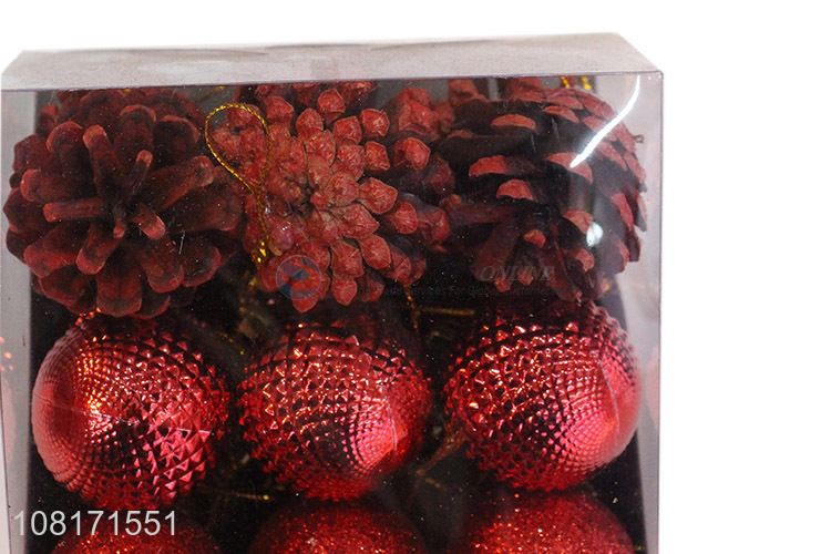 Hot sale Christmas ball pinecone set for Christmas tree decoration