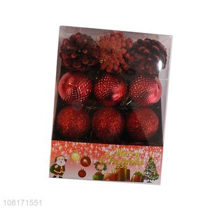Hot sale Christmas ball pinecone set for Christmas tree decoration