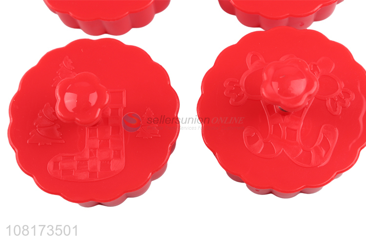 Hot Sale Christmas Series 4 Pieces Plastic Cookies Mould Set