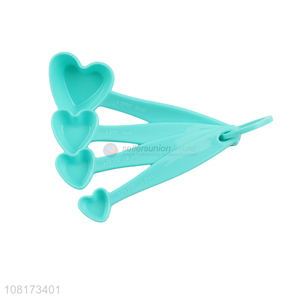 Popular 4 Pieces Heart Shape Measuring Spoon Set For Kitchen