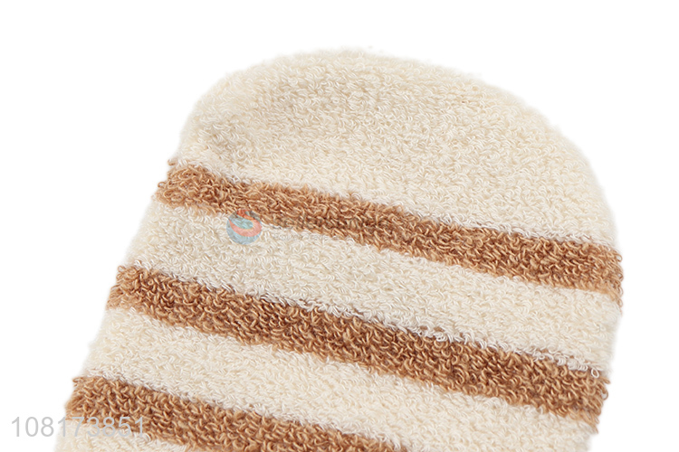Online wholesale simple stripe bath gloves for household