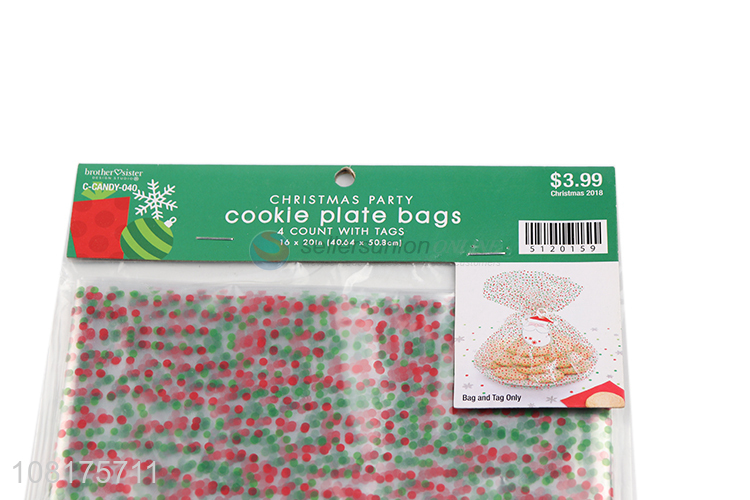 Wholesale Christmas party cookie plate bag clear candy treat bags