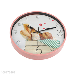 Yiwu market fashionable silent bread series round wall clock for decor