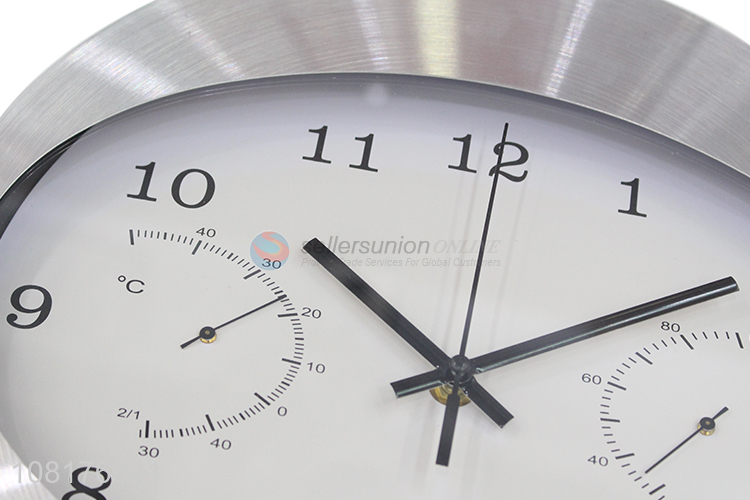 Best price round analog wall clocks silent quartz metal frame wall clock