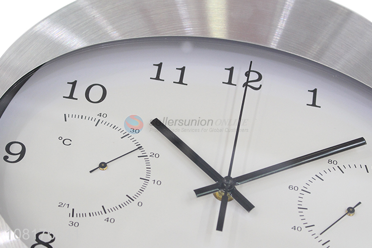 Best price round analog wall clocks silent quartz metal frame wall clock