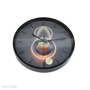 Best price stylish decorative battery operated round plastic wall clocks