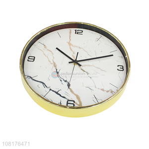 High quality round marbling quartz wall clock home decor wall clock