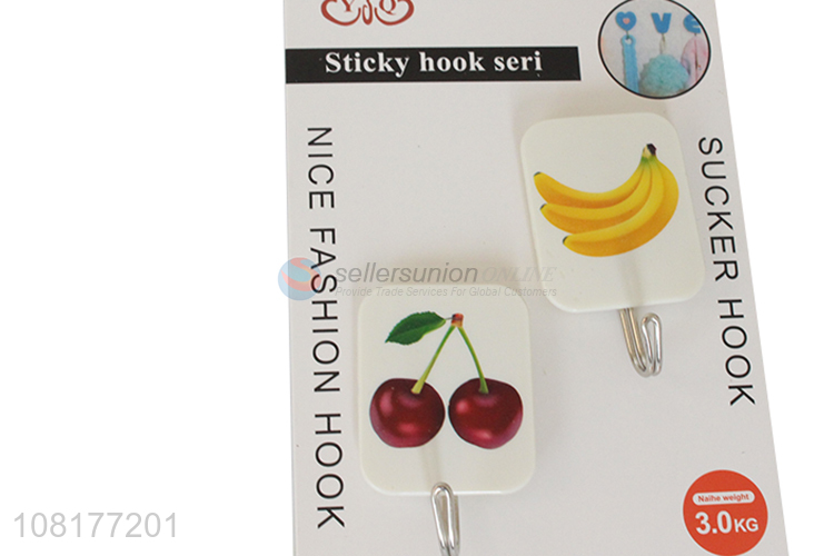 China products creative fruit pattern sticky hooks for sale