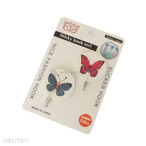 Latest design butterfly pattern household sucker hook sticky hooks