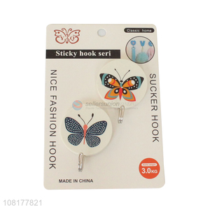 Yiwu market 2pieces household heavy duty sticky hooks sucker hook