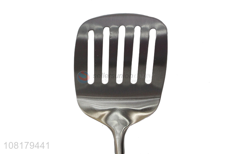 Yiwu export wooden handle stainless steel slotted spatula