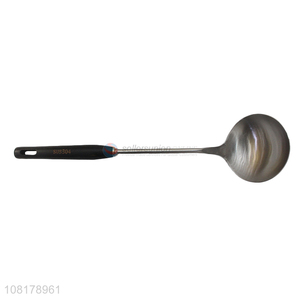 China factory stainless steel soup spoon with wooden handle