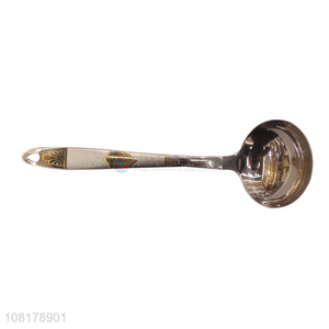 Factory price stainless steel soup spoon with carved handle