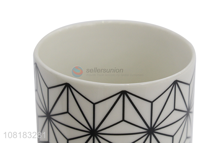 Good price white printed ceramic flowerpots wholesale