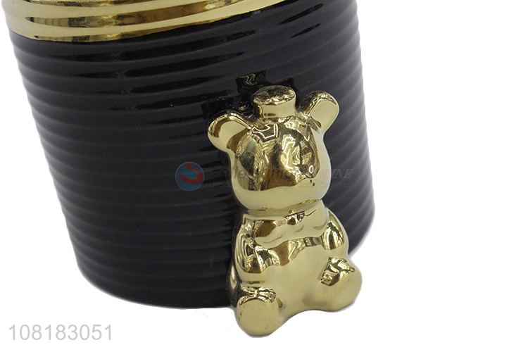 High quality black cartoon ceramic flowerpots for sale