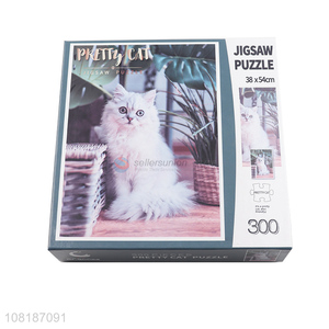 Hot selling 300 pieces pretty cat jigsaw puzzles animal puzzles