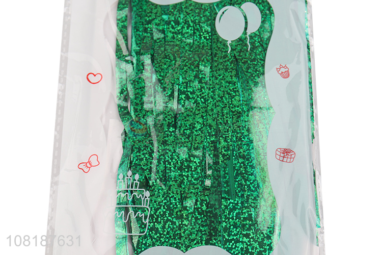 New products green foil fringe curtain party pendant