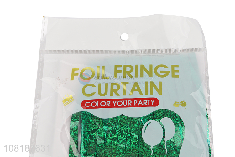 New products green foil fringe curtain party pendant