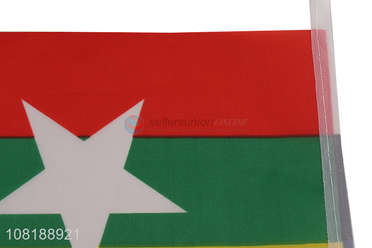 High quality hand-held Myanmar national flag mini stick flag for parades