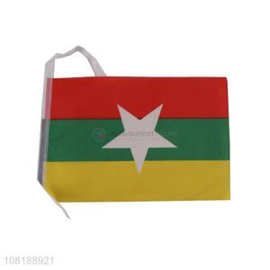 High quality hand-held Myanmar national flag mini stick flag for parades
