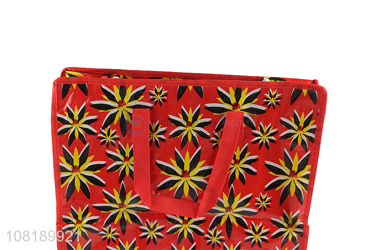New arrival reusable woven bag shopping bag with zipper