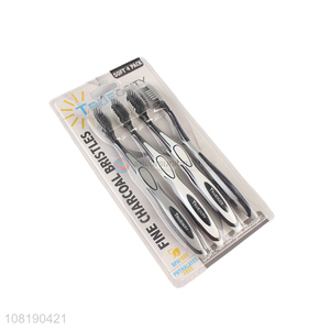 Good Sale 4 Pieces Fine Charcoal Bristles Toothbrush Set For Adults