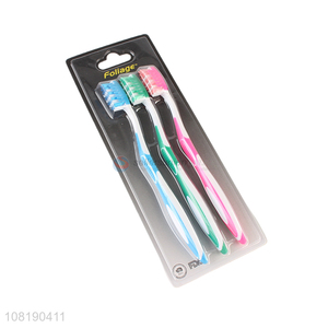 Best Price 3 Pieces Nylon Toothbrush With Non-Slip Handle