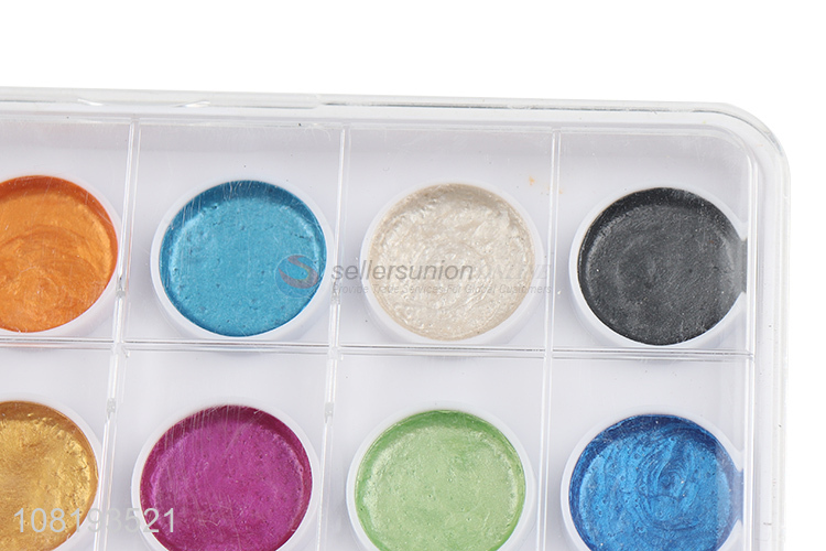 Best selling 12colors watercolor paints palette with paintbrush