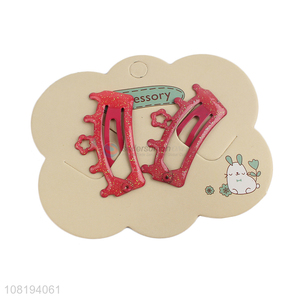 Factory price red crown clips girls kids hairpins