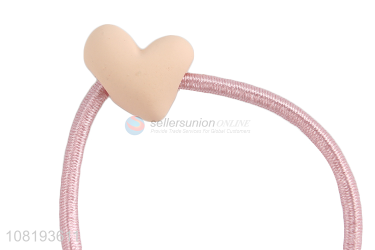 Wholesale price pink love hairdress elastic hair rope