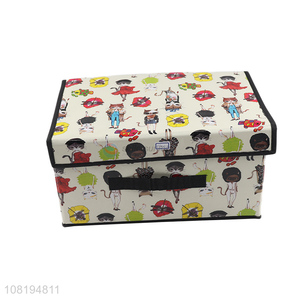 China wholesale cartoon pattern non-woven storage box with lids