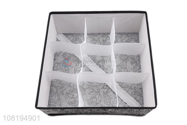 Latest design flower printed non-woven underwear storage box
