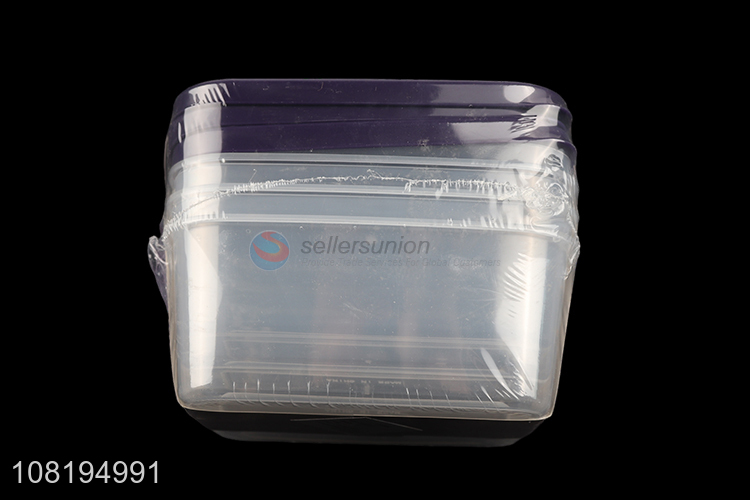 Promotional 3pcs food storage containers set clear snacks storage box