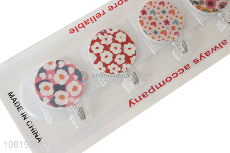 Yiwu market round printed hooks wall sticky hooks