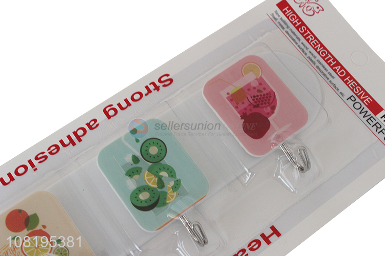 Yiwu wholesale creative printed sticky hooks for kitchen