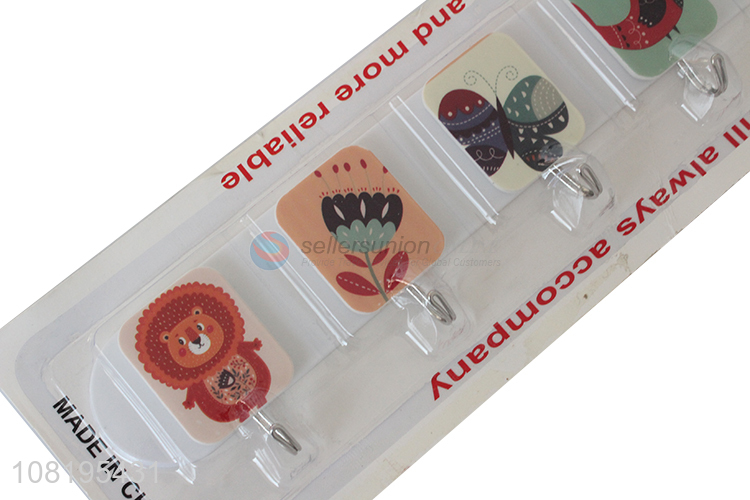 Yiwu factory cartoon sticky hooks kitchen wall hooks