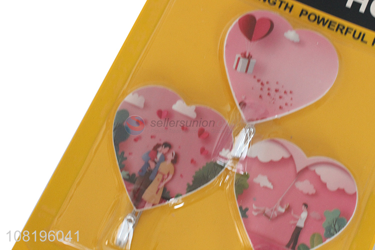 Low price plastic love wall hooks home sticky hooks