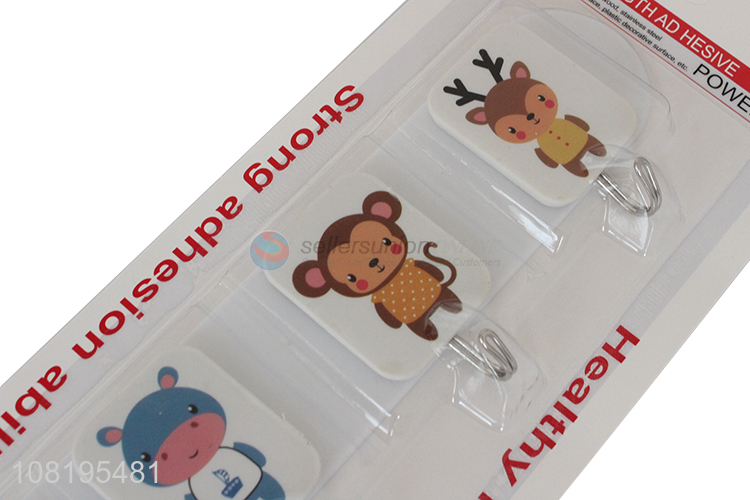 High quality cartoon animal hooks printed sticky hooks