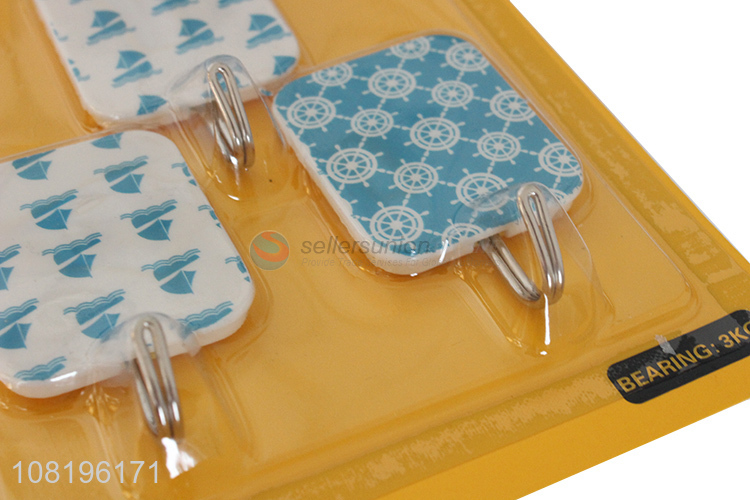 Yiwu factory printed wall hooks kitchen sticky hooks