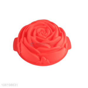 Hot items red rose shape baking tools silicone cake mould