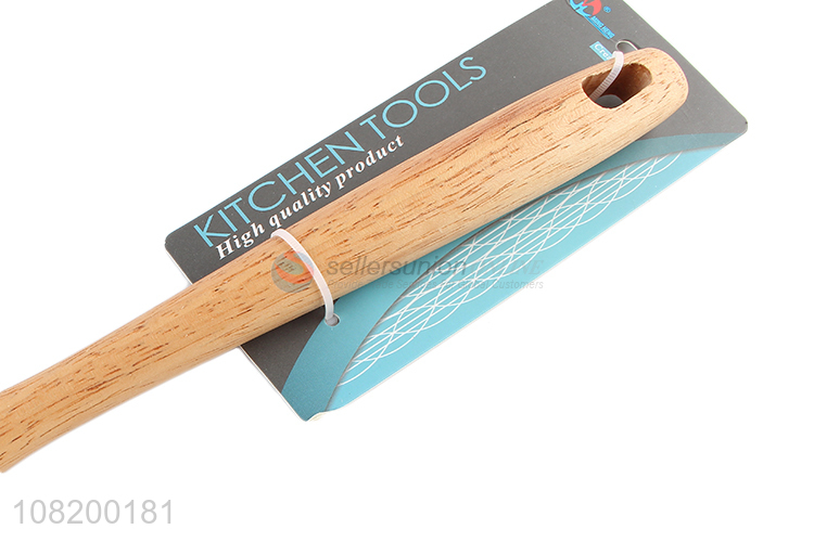 Low price long handle silicone slotted spoon for kitchen
