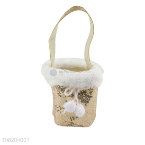 Online wholesale beautiful sequin Christmas handbag Christmas <em>candy</em> bag