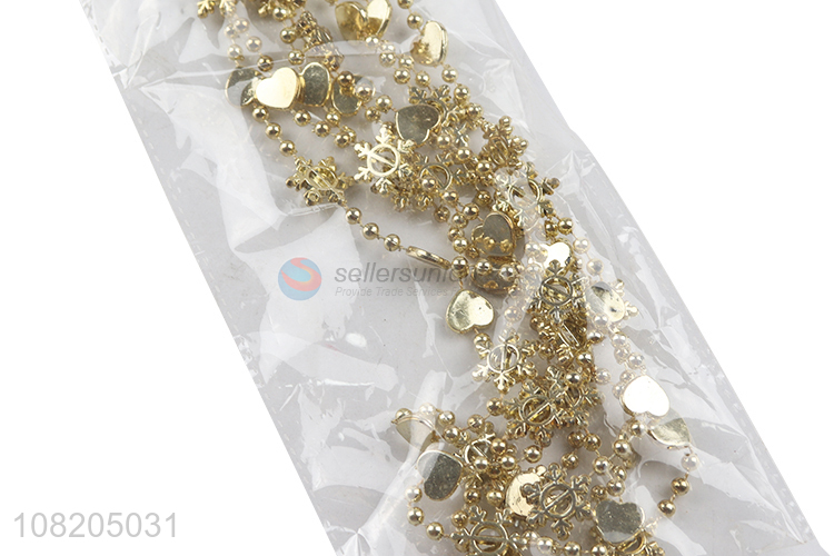 Wholesale gold Christmas bead chain Christmas tree hanging decoration