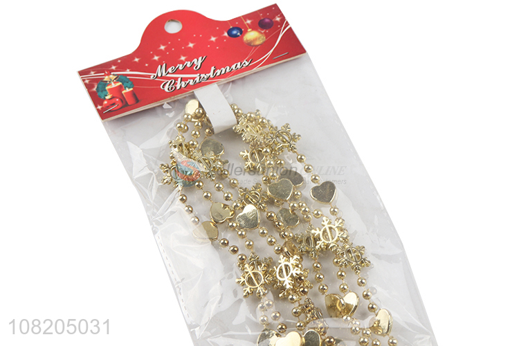 Wholesale gold Christmas bead chain Christmas tree hanging decoration