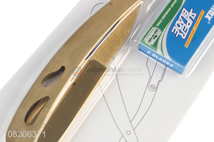 Hot sale stainless steel folding straight edge razor hair removal tool