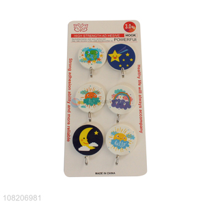 Yiwu factory round plastic sticky hooks with top quality