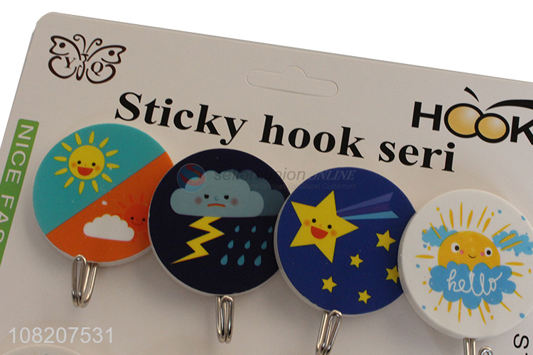 Yiwu wholesale 8pieces fashion wall mounted sticky hooks