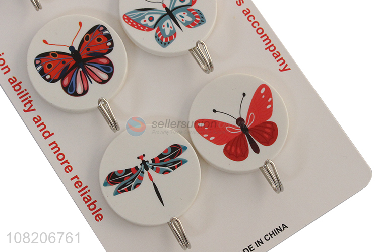 Wholesale from china butterfly pattern wall hooks sticky hooks